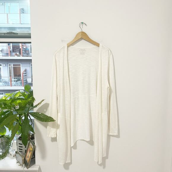 Chico's The Ultimate Tee White Open Sweater Size Large - Picture 1 of 6